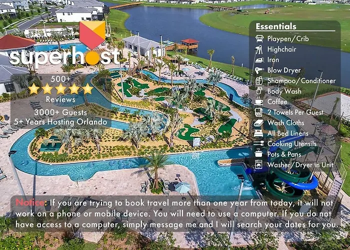 H - New 2 Bedroom Condo - 5 Miles To Disney - Free Water Park